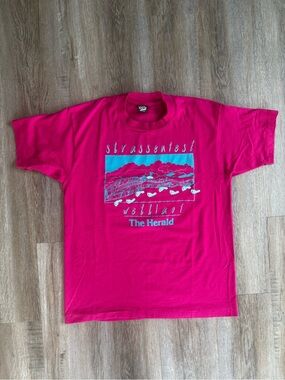 Vintage 80s Jasper Indiana Strassenfest Wettlauf Marathon Running T-Shirt